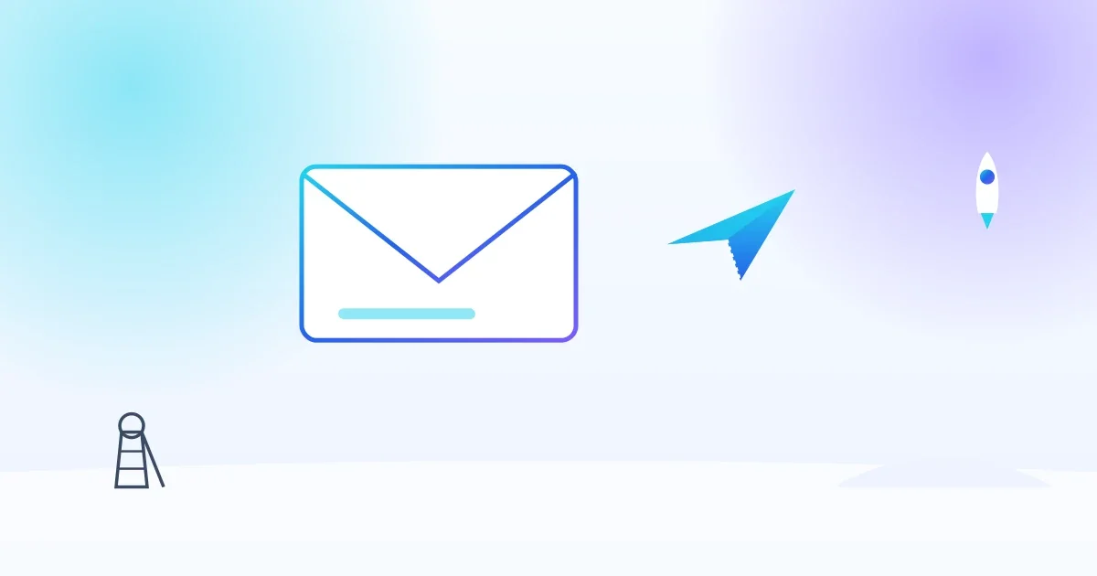 Demander un devis webmarketing à Lens : enveloppe, avion en papier et fusée au-dessus du bassin minier